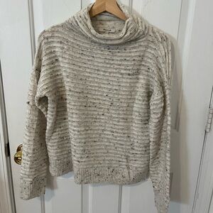 Madewell Speckled Textured Cream High Neck Sweater